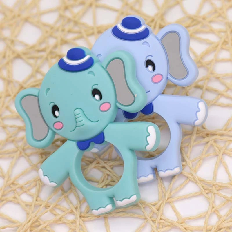

1PC Safe Baby Cartoon Teether Cute Animal Elephant Infant Teether Toddle Food Grade Silicone Chew Charms Kids Teething Toys