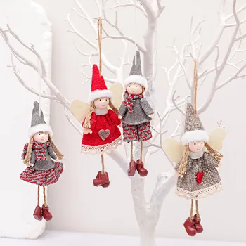 

Christmas Ornaments Angel Boy Girl Doll Pendant Christmas Tree Decor Xmas Gift Window Display New Year 2021 Home Decoration