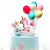 Décoration de gâteau en forme de licorne, ballon arc-en-ciel, nuage, Cupcake, drapeaux d'anniversaire pour enfants, décoration de gâteaux pour fête prénatale pour filles ► Photo 2/6