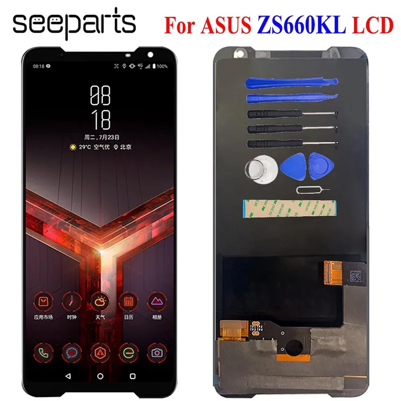 AMOLED lcd для Asus ROG Phone II ZS660KL lcd дисплей кодирующий преобразователь сенсорного экрана в сборе Замена для ASUS ZS660KL lcd Diplay