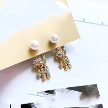 Япония и Южная Корея милые Креативные темпераментные серьги медведя с шипами, популярные серьги Джокера для студентов