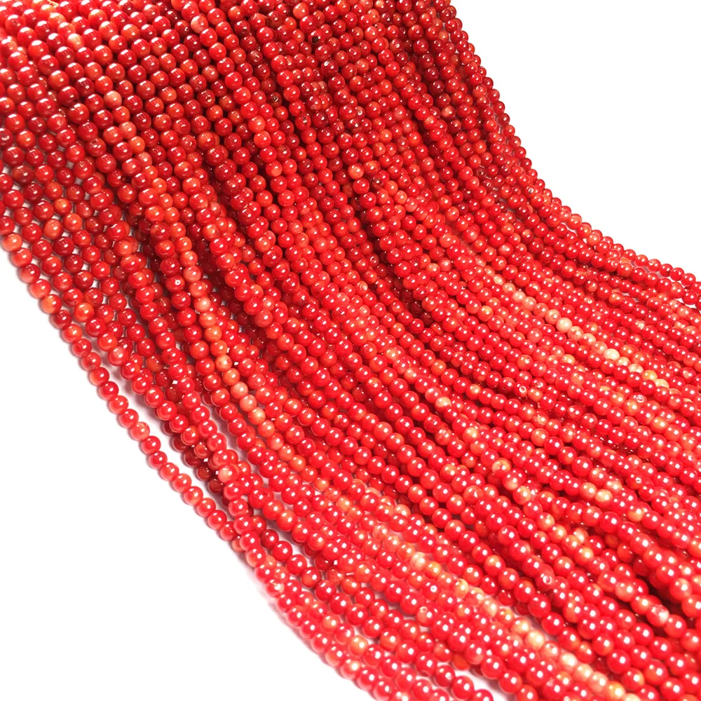 Natural Stone coral Punch beads loose beads circle shape isolation bead