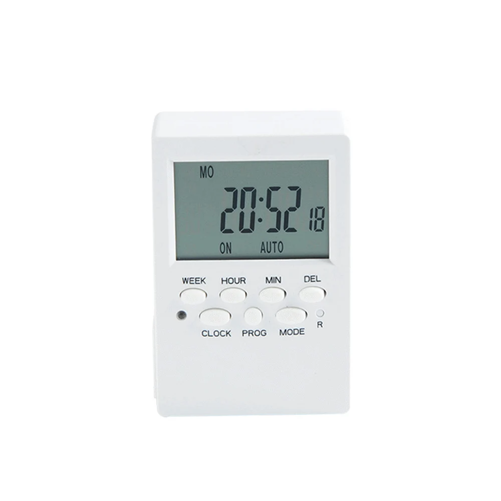 125V 60Hz Programmable Mechanical Mini Timer Switch Smart Countdown Switch Socket with LCD Display White