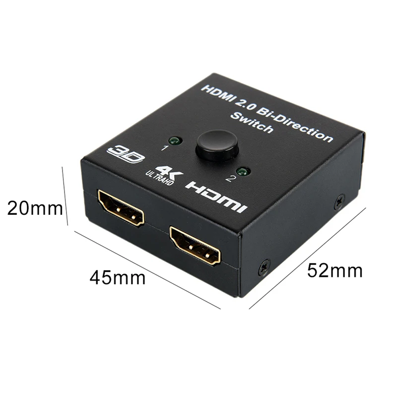UHD HDMI разветвитель HDMI переключатель 1X2 2X1 Сплит 1 в 2 усилитель 1080P 4K x 2K HDMI коммутатор 2 порта двунаправленный 4K