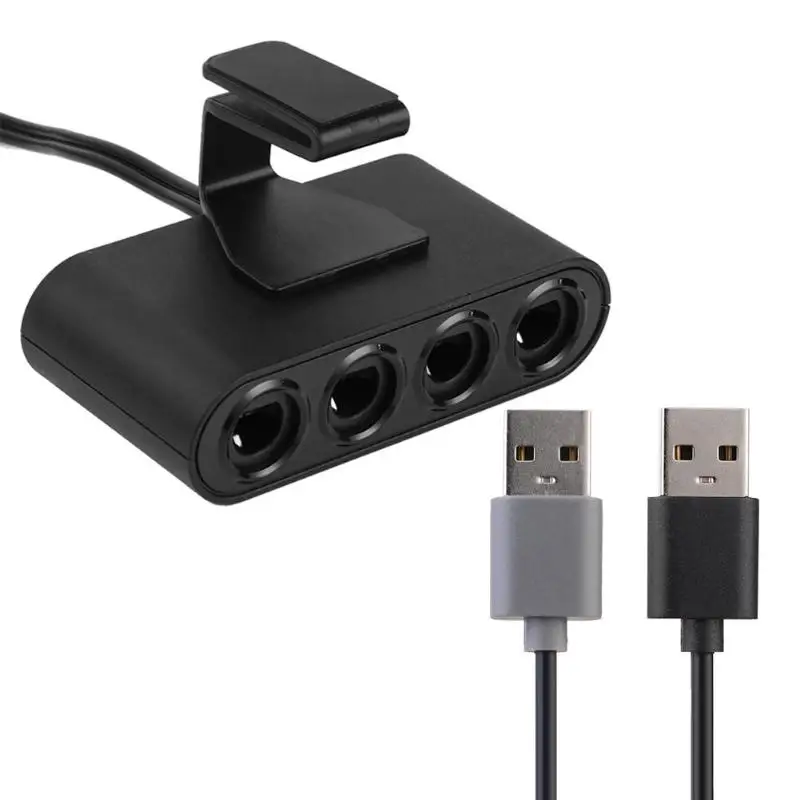 Adaptador Wii U / Pc / Switch Para Control Game Cube 4 Puertos ( Nintendo  Gc Gcn Swich Convertidor Conector Y ) + Regalo