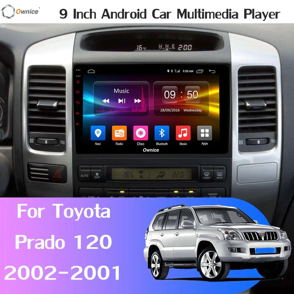 Discount 360°Panoramic Android 9.0 4G+64G SPDIF DSP CarPlay Car Multimedia GPS Radio Player for Toyota LAND CRUISER Prado 120 2003-2009 1