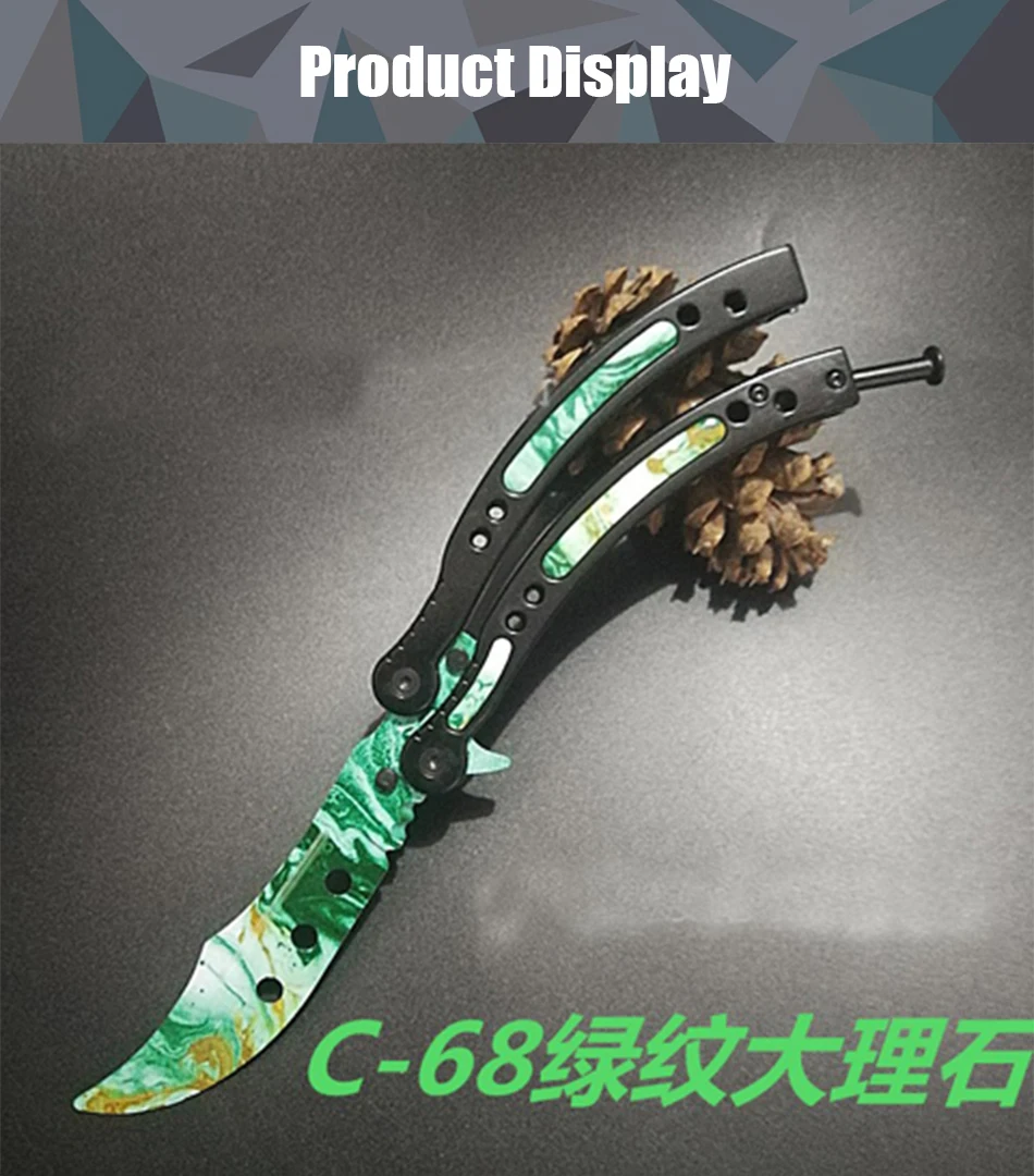Нож-бабочка серп из стали, нож для игры в бабочку, складной тренировочный инструмент для взрослых, игрушка для практики, не окантовывается, CSGO периферийная