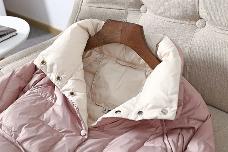 Женская зимняя розовая куртка, женский свободный короткий пуховик, пуховик из белого утиного пуха, толстый теплый пуховик размера плюс