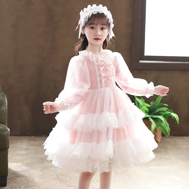 2 4 6 8 10 12 Years Girls Dress Sweet Lolita Style Lace Princess