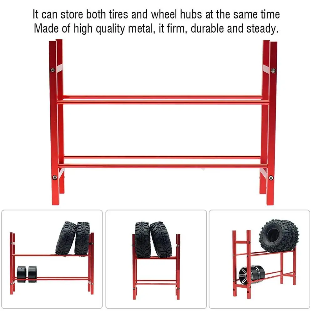 

Aluminium Alloy RC Car Tire Rack 1/10 Crawler 1.9inch Wheel Rim Tire Storage Rack for Traxxas TRX-4 Axial SCX10 RC Car Parts