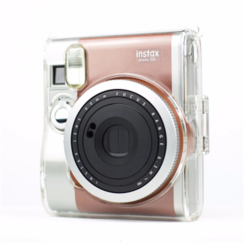 Fujifilm Instax Mini 90 сумка для камеры в стиле ретро pu кожаный чехол на ремне защитная сумка жесткий пластиковый прозрачный защитный чехол