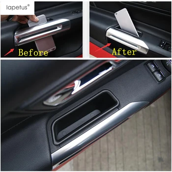 

Lapetus Accessories Fit For Ford Mustang 2015 - 2019 Door Handle Armrest Storage Box Phone Case Holders Molding Cover Kit Trim