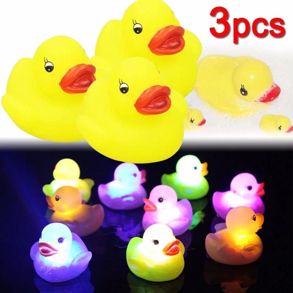 Hot Sale 3pcs Bath Duck Toys Rubber Colour Changing Ducks Fun Kids Bath Toy For Baby 3
