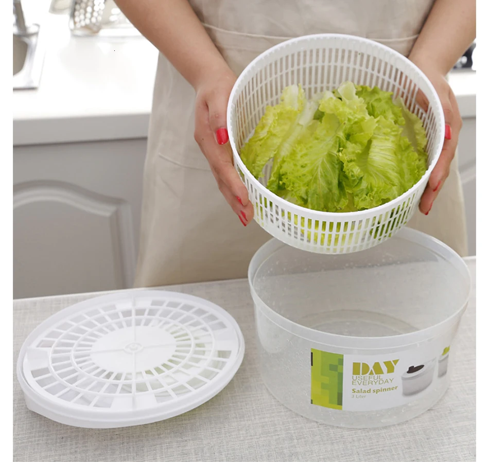 Фрукты сушилка для овощей для салата корзина ручная сушилка для латука рукоятки запирающая крышка стиральная хранения сушильная машина