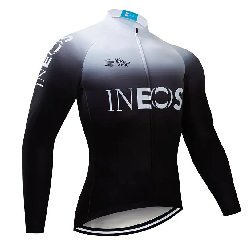 Белый Белая команда INEOS велосипедная майка 20D велосипедные штаны Ropa Ciclismo мужские зимние термо флис pro трикотаж для велосипедистов одежда - Цвет: Белый