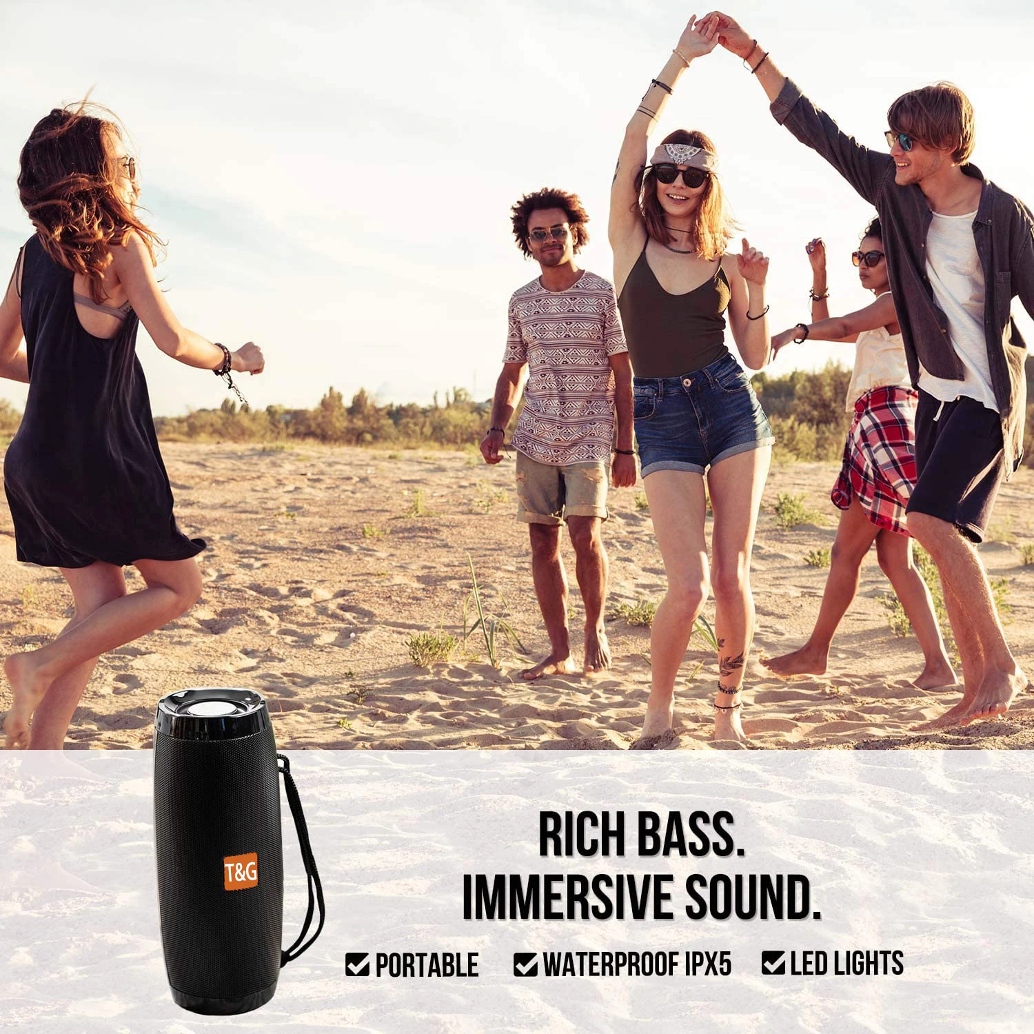 Powerful Portable Speakers Bluetooth Speaker Column Wireless Speaker with LED Night Light TF Card FM Radio Boombox Built-in Mic Powerful Portable Speakers Bluetooth Speaker Column Wireless Speaker with LED Night Light TF Card FM Radio Boombox Built-in Mic