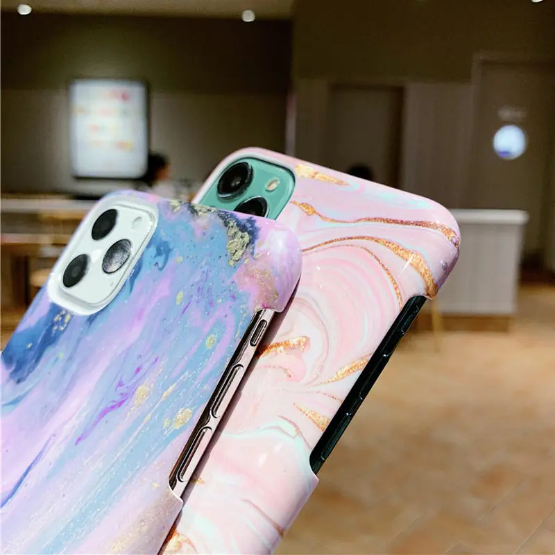 Lovebay мраморная Текстура Пластиковый Чехол для iPhone 11 Pro X XR XS Max 7 8 Plus акварельный Жесткий PC чехол для телефона задняя чехол для iPhone 7