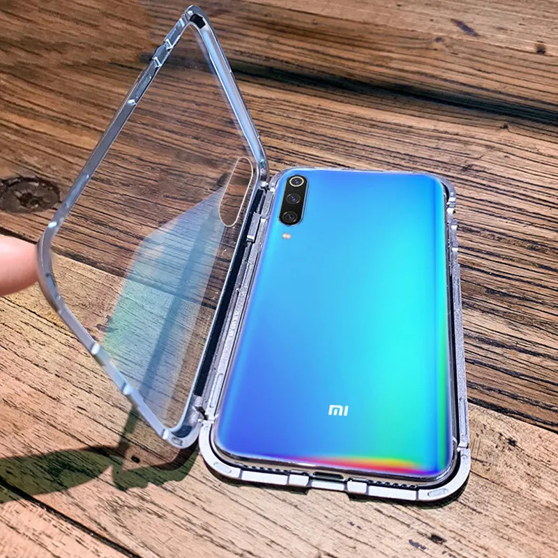 Магнитный адсорбционный металлический чехол для телефона для Xiao mi Red mi Note 7 5 6 Pro 6A mi 9CC 8 Pro lite закаленное стекло Магнитная крышка