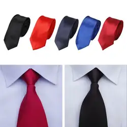 Мужской классический галстук на молнии, однотонный, регулируемый, Шелковый, деловой, официальный, Свадебный, легко носить галстук