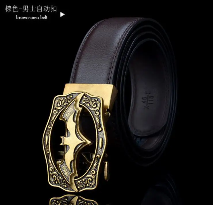 

2020 Luxury Fashion Bat Batman Automatic Buckle Belt Genuine Leather Kemer for Jeans Riem Cinto Designer Belts for Men's