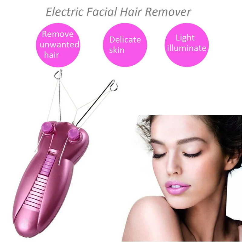 Электрический мини-эпилятор для тела, шеи, ног, лица, лица, удаления волос, Эпилятор с хлопковой нитью, бритва для удаления волос для женщин