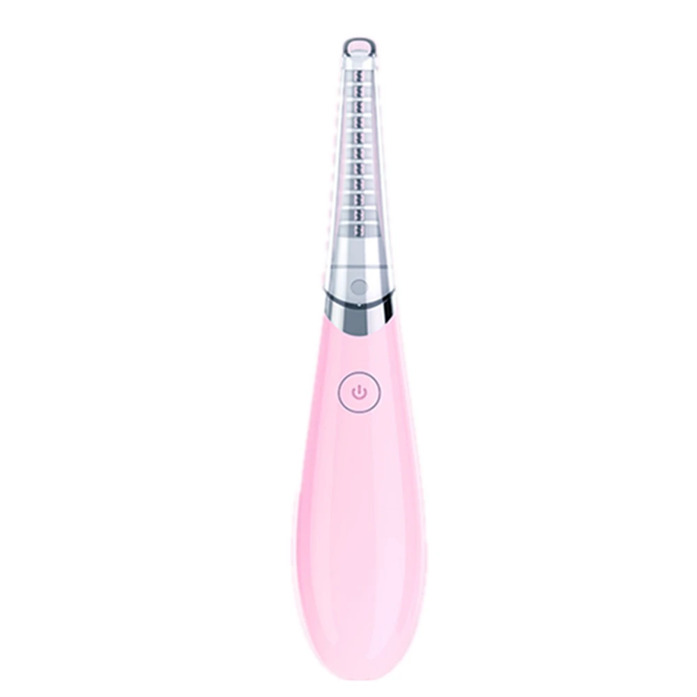 Портативный стиль ручки с Подогревом Бигуди для ресниц USB Перезаряжаемый Электрический нагрев макияж щипцы для завивки - Цвет: Romantic pink