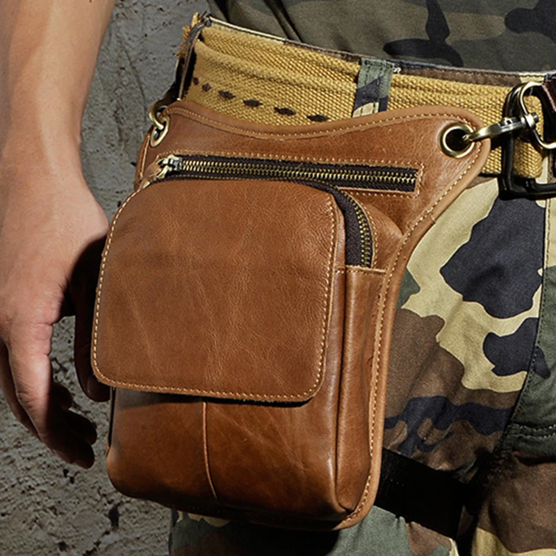 Мужская сумка мессенджер из натуральной кожи высокого качества с ремнем для езды