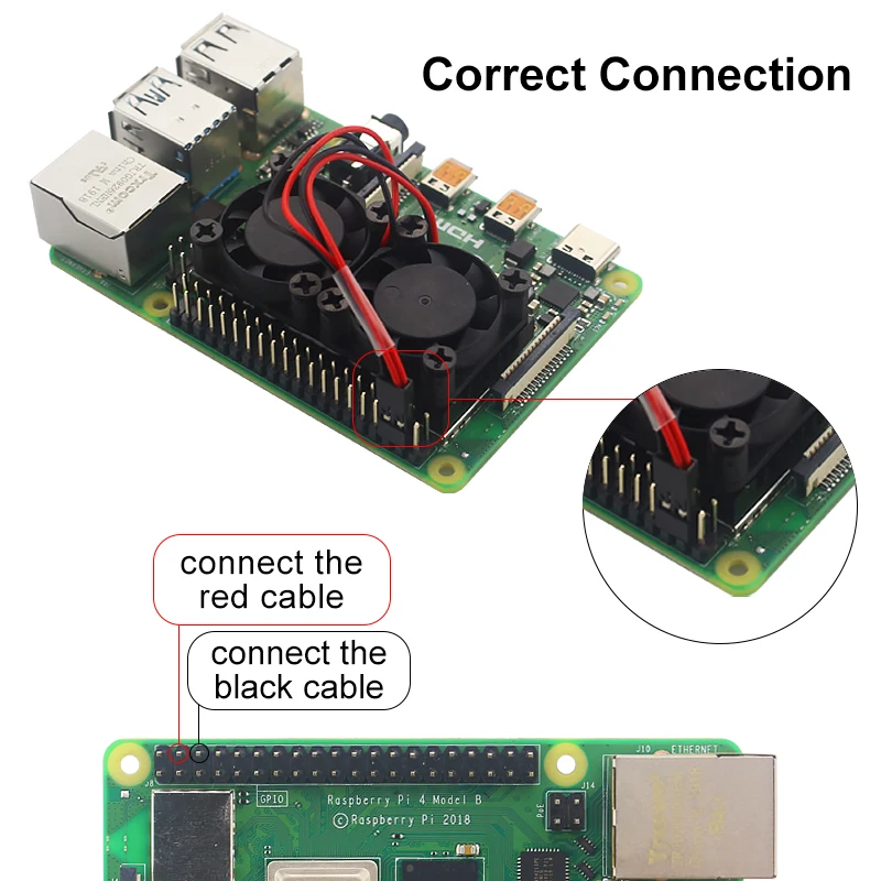 Raspberry Pi 4 Модель B двойной вентилятор охлаждения кулер радиатор двойной вентилятор с радиатором для RPi 4 4B