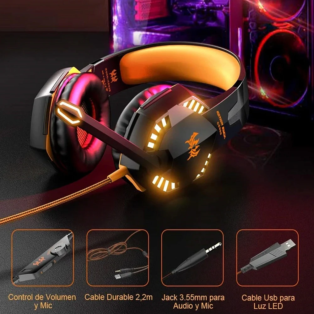 Gaming Headphones Wired Headphones and Gamer Microphone for Ps4