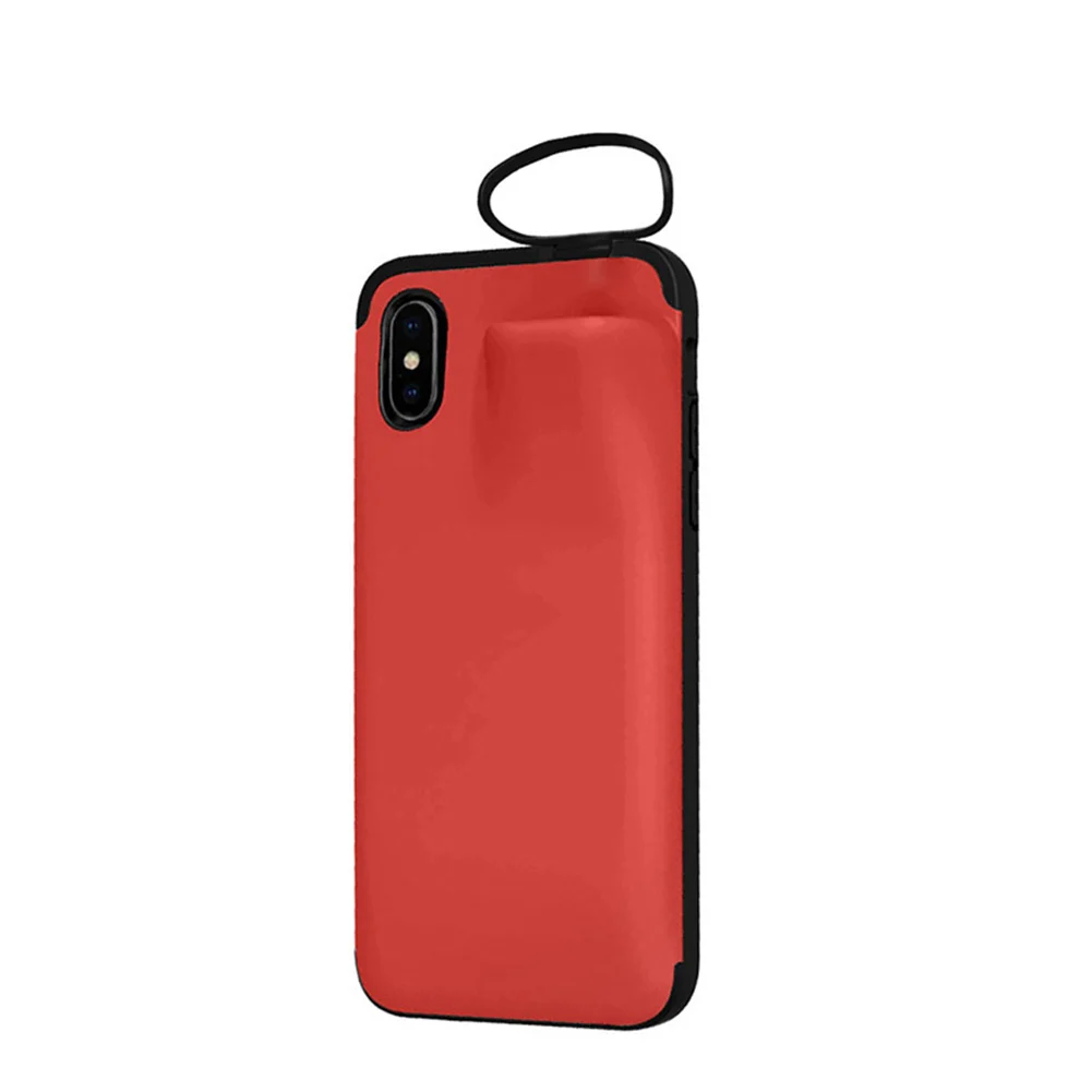 Горячая унифицированный защитный совместимый для iPhone беспроводной Bluetooth гарнитура хранения чехол для телефона - Цвет: Red iPhone Xs Max