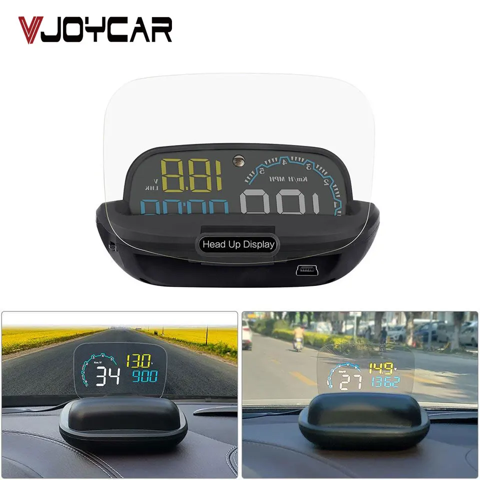 VJOYCAR, новинка, C600 OBDII бортовой компьютер OBD2, EUOBD, HUD, дисплей, автоматический измеритель скорости, четкий код неисправности, сигнализация о превышении скорости