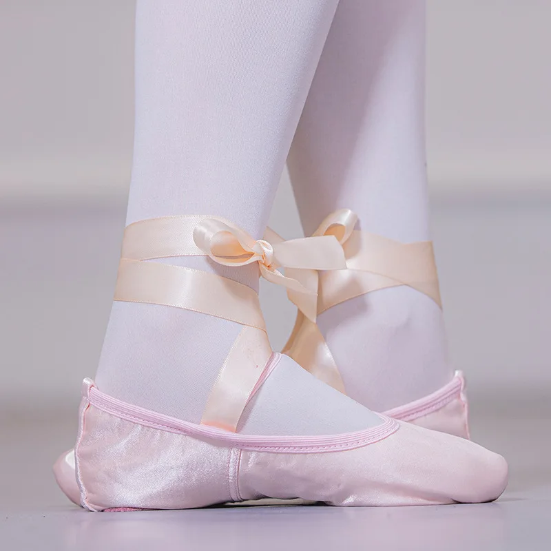 Girls Ballet Dance Shoes Women Ballet Point Shoes Satin Soft Sole Children Practise Ballerina Shoes Woman Adults Dance Shoes