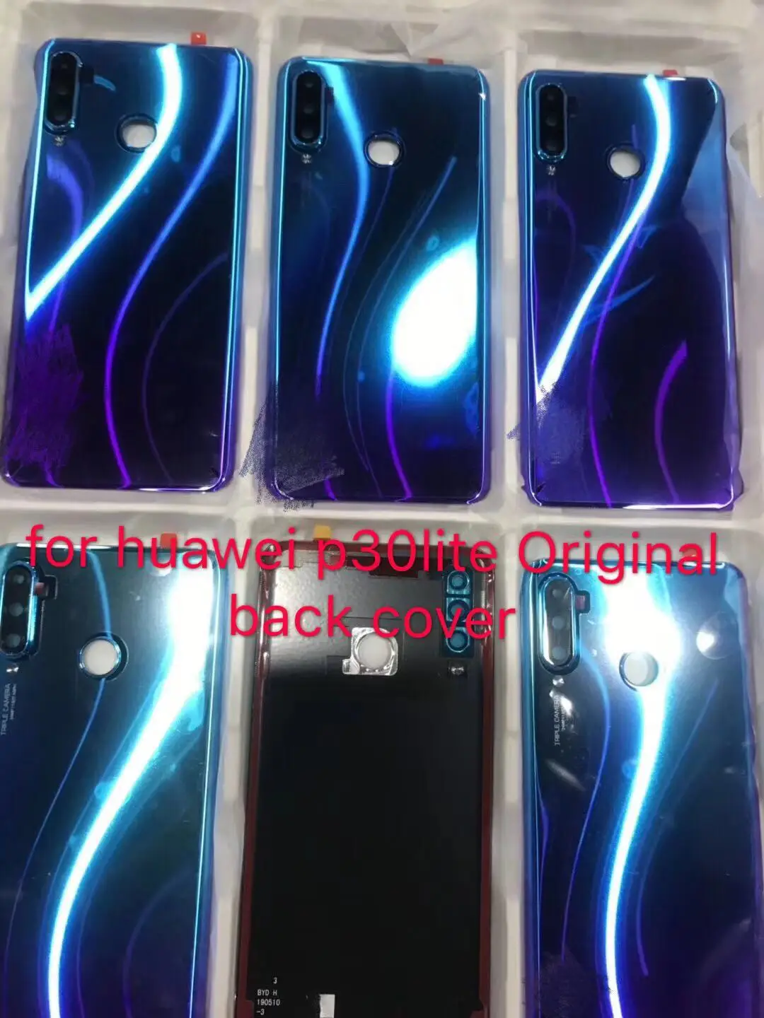 Заднее стекло для Huawei P30 Lite крышка аккумулятора задняя корпуса с объективом