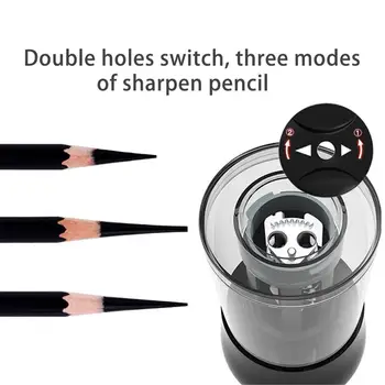 

Multifunctional Art Sketch Double Hole Electric Pencil Sharpener Portable School Stationery Office Pencil Sharpener Supplies
