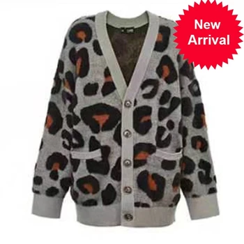 

Women's Autumn Winter Leopard Print Cardigan