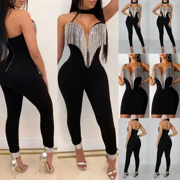

2020 New Women Jumpsuit Romper Long Sleeve Pants Playsuit Clubwear Trousers Outfit Black Superstar same Fashion