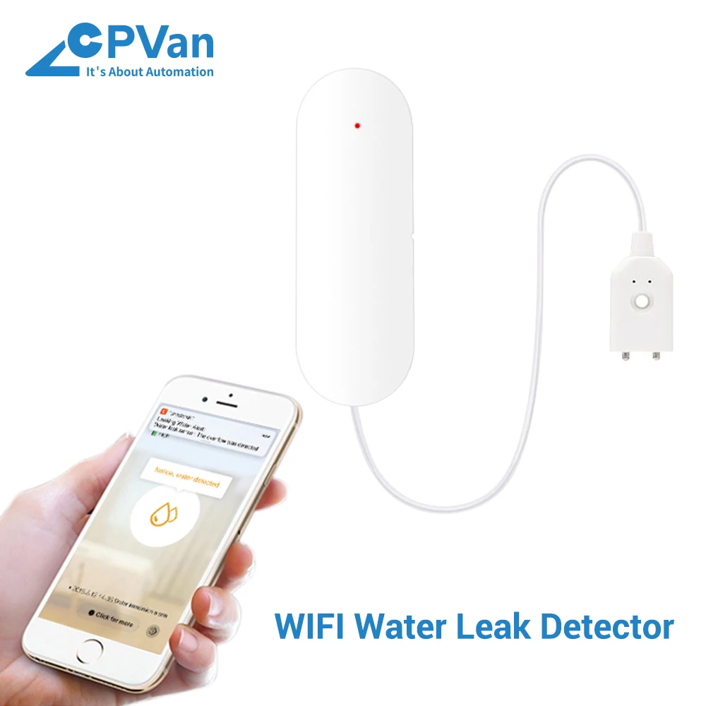 CPVan WiFi Water Leak Detector Water Leakage Sensor WiFi Water Sensor Tuya Sensor Water Detector Compatible with Tuya APP