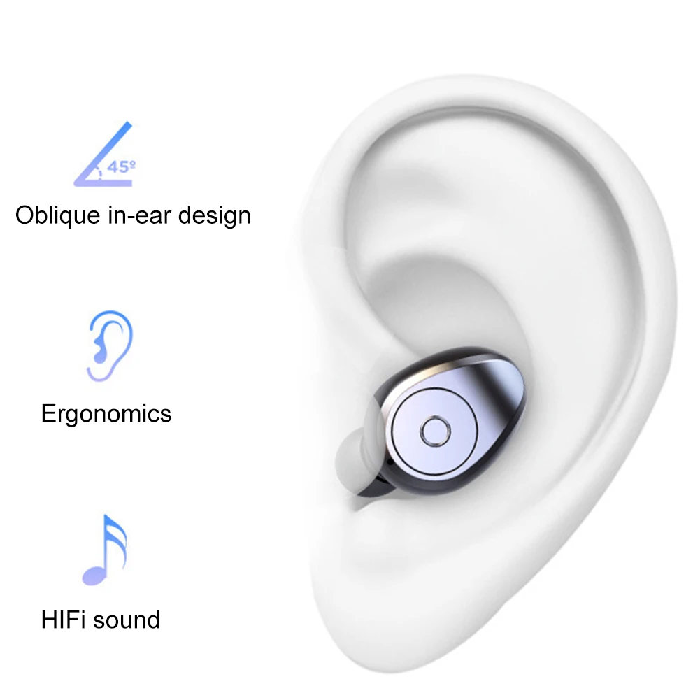 Bluetooth 5,0 держатель телефона, Hi-Fi, светодиодный Мощность Дисплей с зарядный чехол для путешествий на открытом воздухе спортивные Беспроводной Наушники цифровой наушники-вкладыши