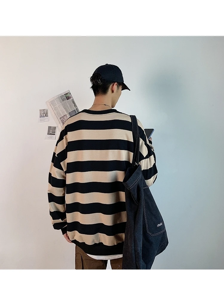 Men's 13 Color Full High-quality Coats Stripe Printing Hoodies Mens Cotton Clothes Pullover Casual Loose Sweatshirts Size M-5XL