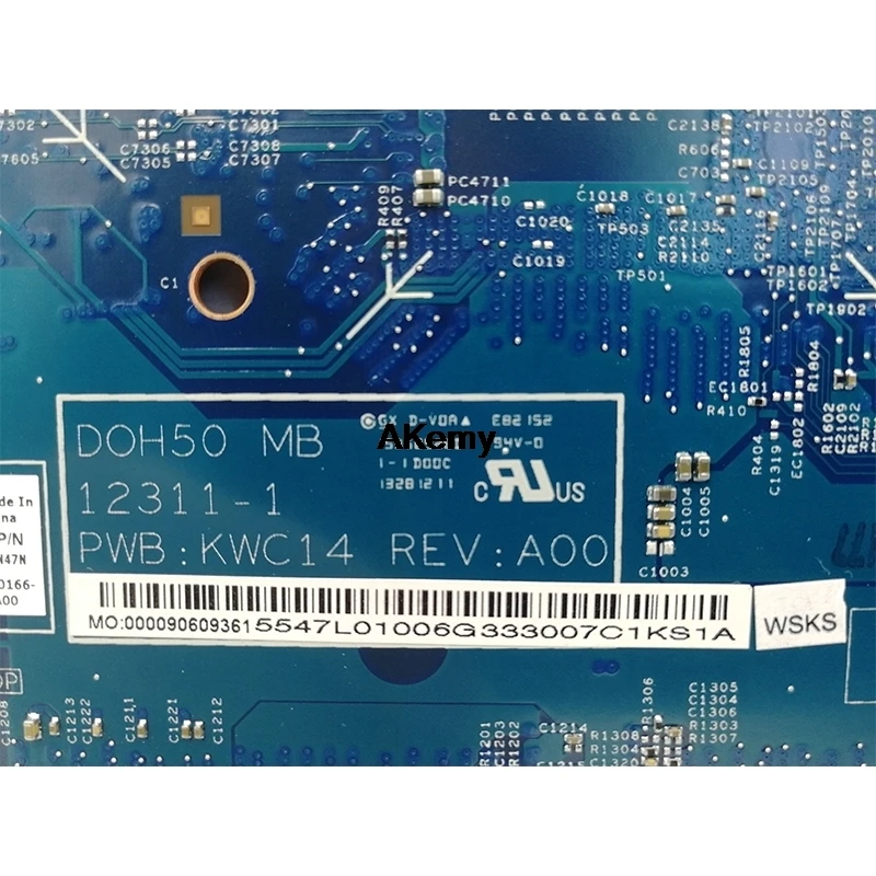 Akemy 12311-1 I5-4200/4210U для DELL INSPIRON 15 7537 15R 7537 Материнская плата ноутбука KJ7NX 0K58JN K58JN ПРБ: KWC14