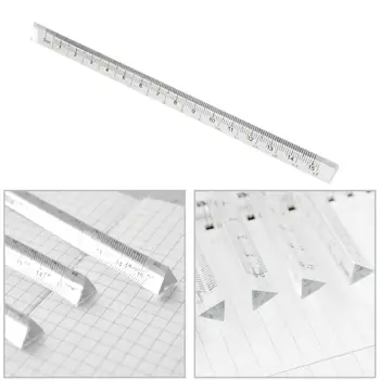 

17cm Transparent Straight Ruler Students Stationery Measuring Rulers Acrylic Stationery Simple 3d Tools Shape For Students G5O0