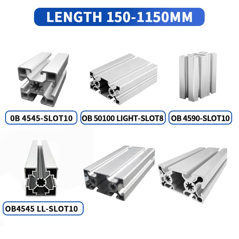 Промышленный алюминиевый профиль OB 4545LL-slot 10/4545L - slot 10/4590-slot10/50100 light-slot10/50100