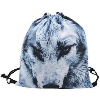 

Unisex Backpacks 3D Printing Bags Drawstring Backpack Casual Luxury Gifts(Grey White)
