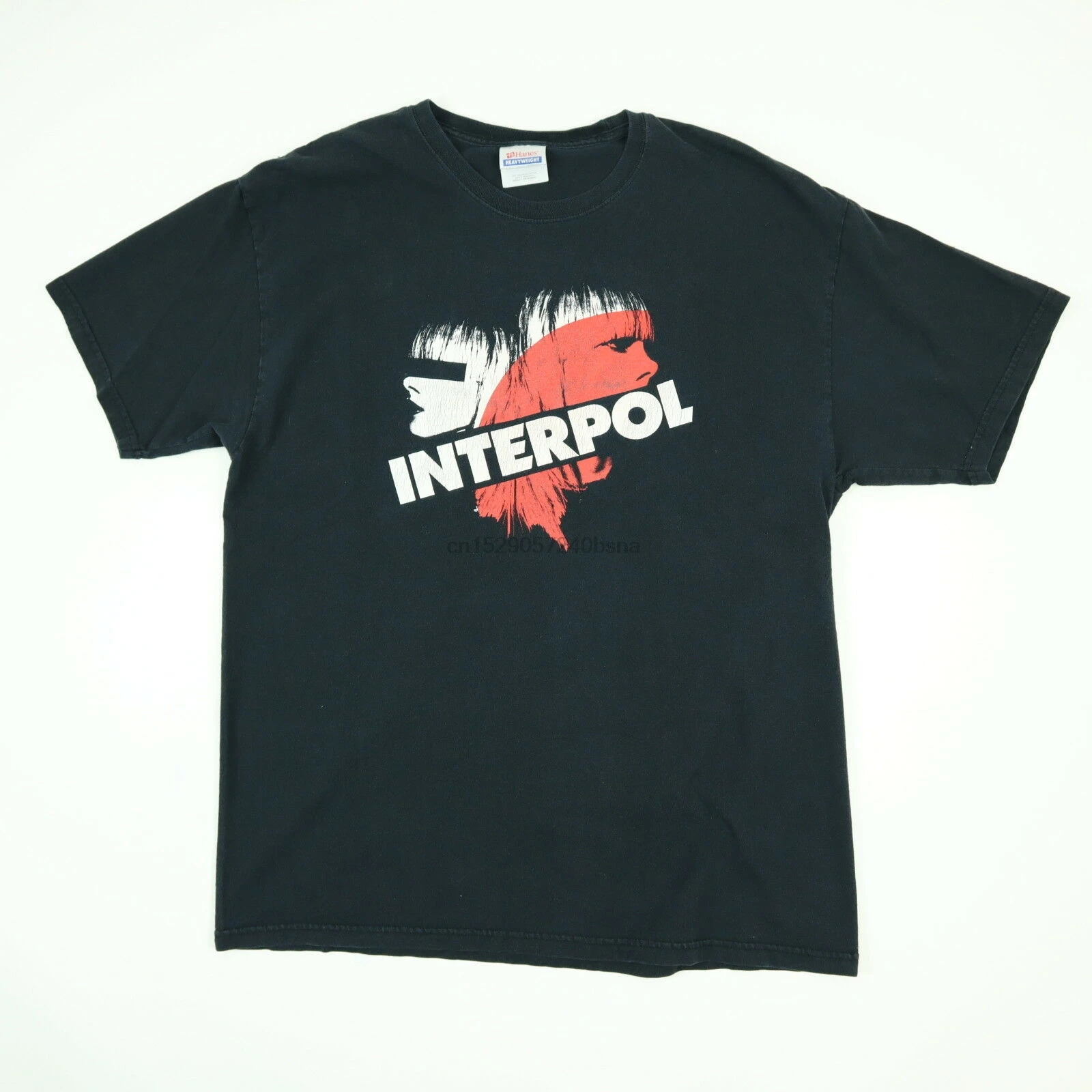 

Interpol Promo Band T-shirt size LARGE Nicely Faded Black Rock Tee Simple Short-Sleeved Cotton T-Shirt Top Tee