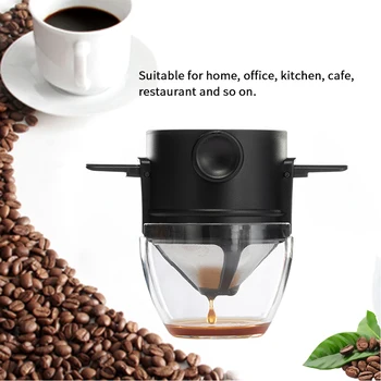 

Portable Collapsible Pour Over Single Serve Stainless Steel For Travel Camping Coffee Filter Kitchen Dripper Cone Home Office