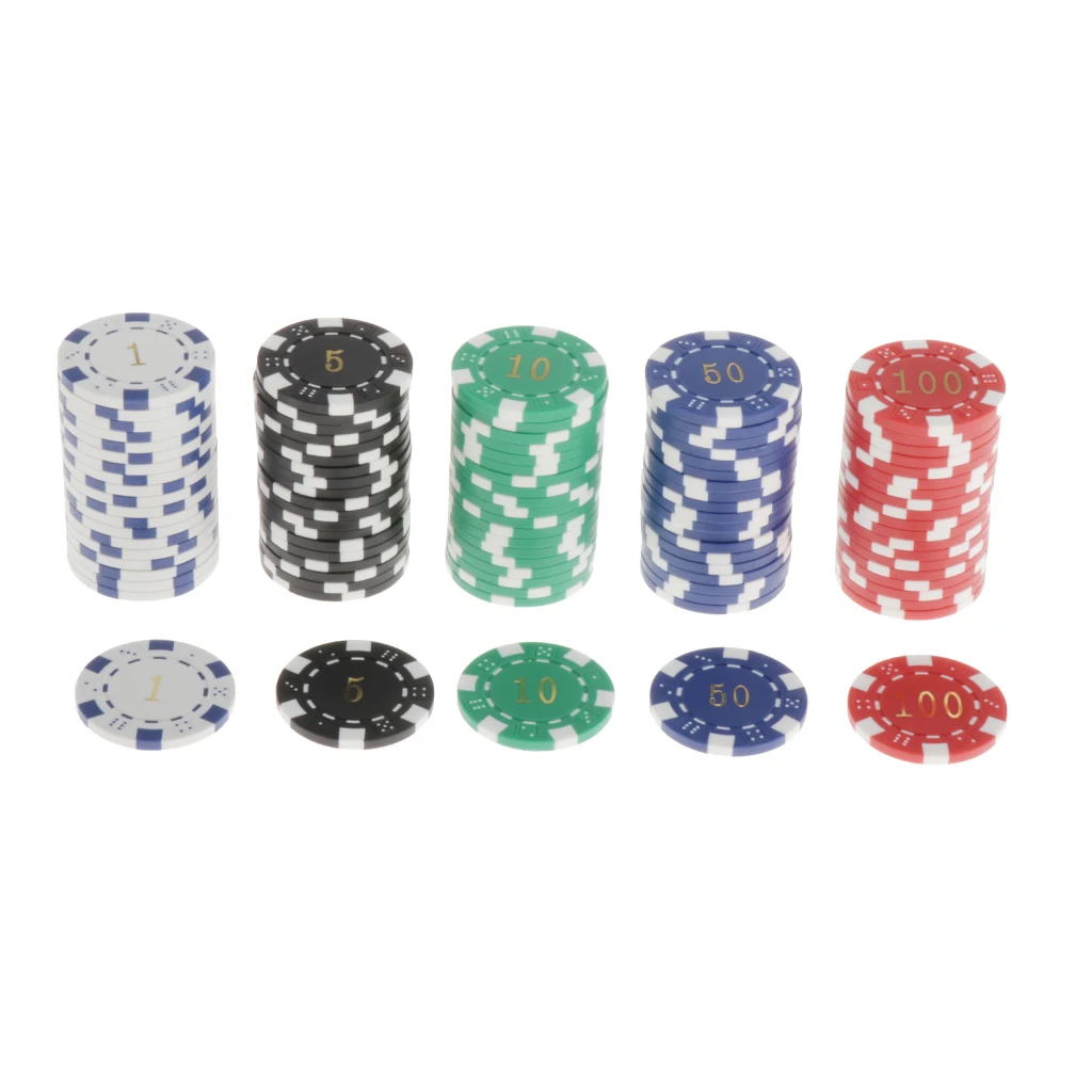 Casino Style 100 Pieces Clay Poker Chip Set Texas Hold'em Poker Casino Game Chips Set