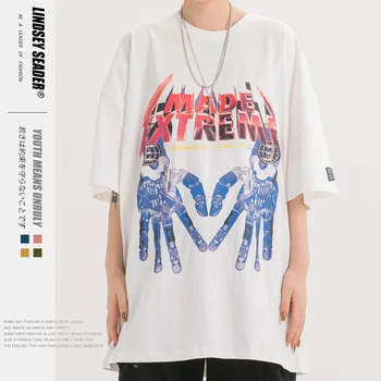 

Lindsey Seader 2020 Mens Unisex Printed Letters Palm Short Sleeve Summer Casual Loose Version Style Tops Tees Fashion Tshirt