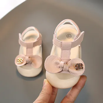 

2020 Baby Girls Summer Sandals Soft Bottom Non-slip Bow-knot Kids Children Anti-collision Beach Sandals Infant Toddler Shoes