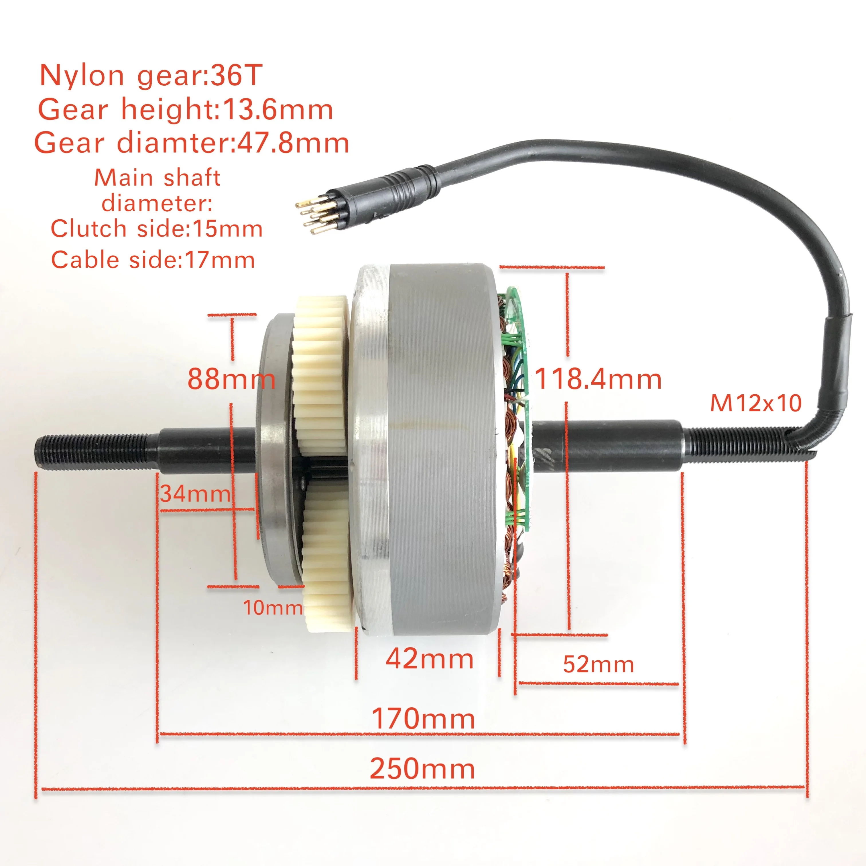48V500W/750W Magnesium/Aluminum Wheel Stator Assembly For FAT Hub Motor Big Foot Mag/Alloy Wheel Replacement 175/190mm Dropout