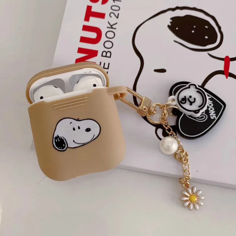 Темно-серый Милый чехол для наушников для AirPods с мультяшным животным, сумка для ключей, беспроводные наушники, чехол, анти-шок для Apple Airpods 2, аксессуары - Цвет: Темно-серый